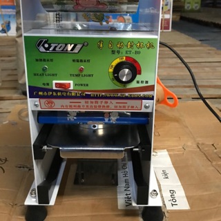 Máy ép miệng ly bằng tay tự động cuộn màng, Máy dán miệng ly tự động cuộn màng Eton B9