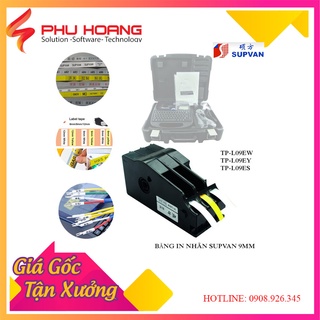 Băng in nhãn Supvan TP-L09EW, kích thước rộng 9mm dài16m, màu trắng, sử dụng cho máy in nhãn Supvan TP-70E, TP-76E