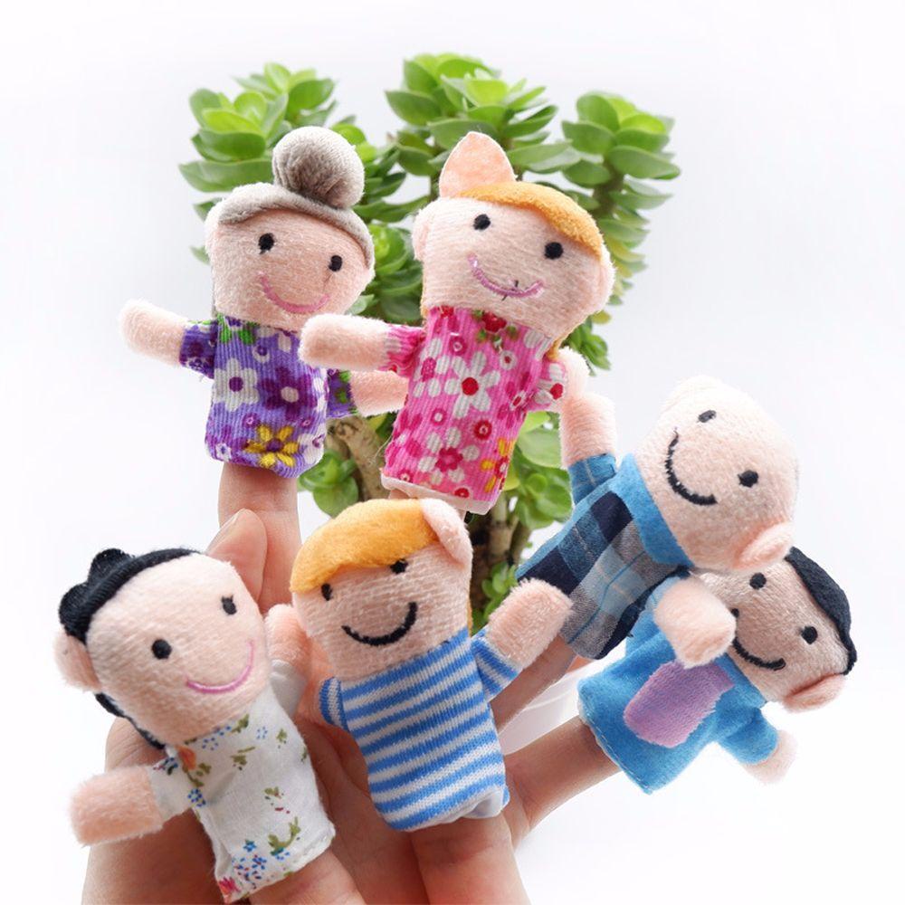 Set 6 Con Rối Đeo Ngón Tay Hình Hoạt Hình Dễ Thương