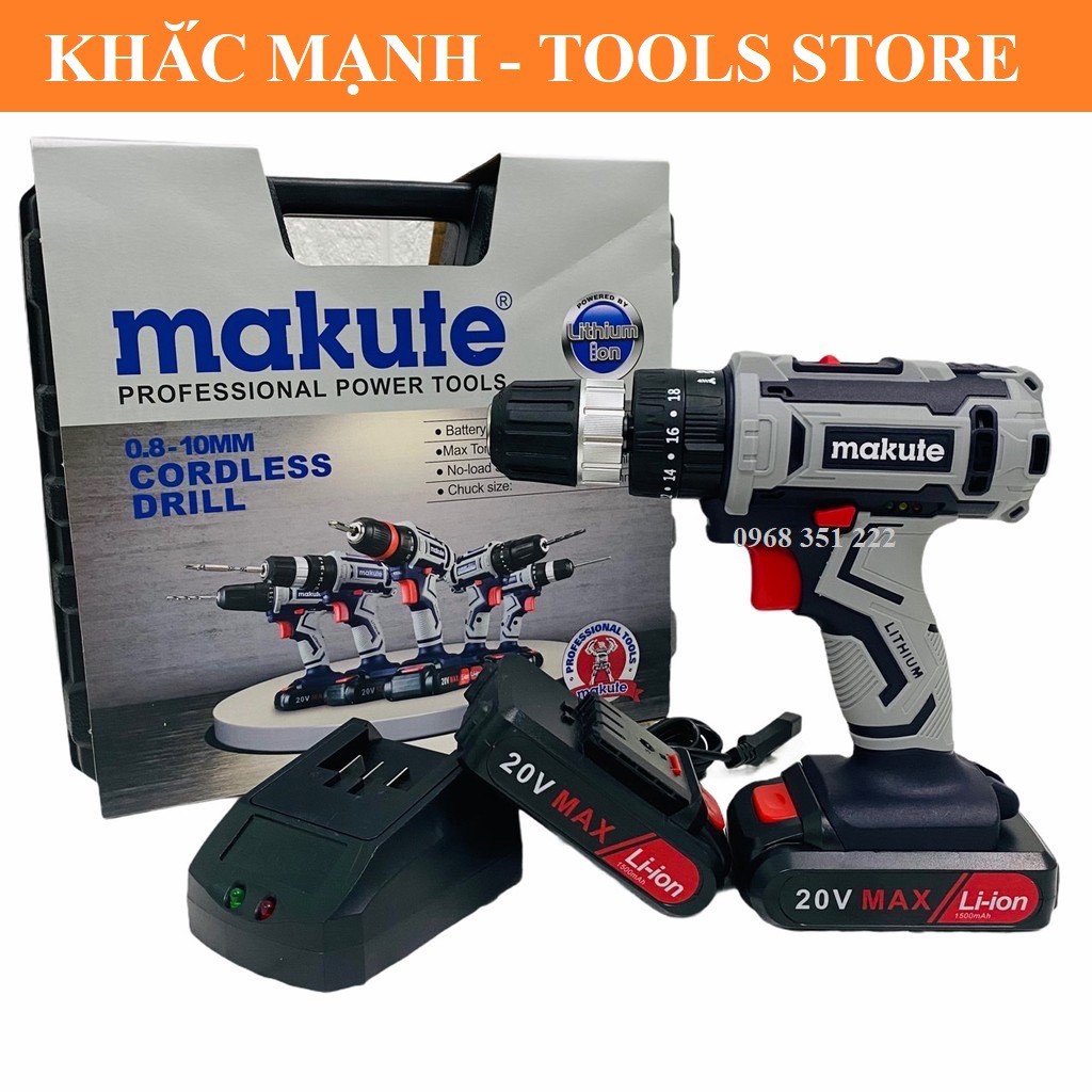 Máy khoan pin | Máy khoan pin Makute 20V | 3 chức năng khoan