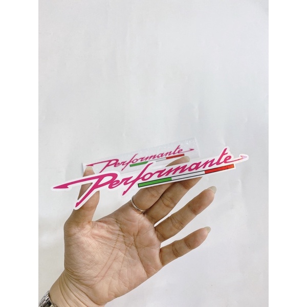 Cặp tem decal chữ PERFORMANCE dạng chìm nhũ bạc trang trí cho xe SH, VARIO, CLICK.....