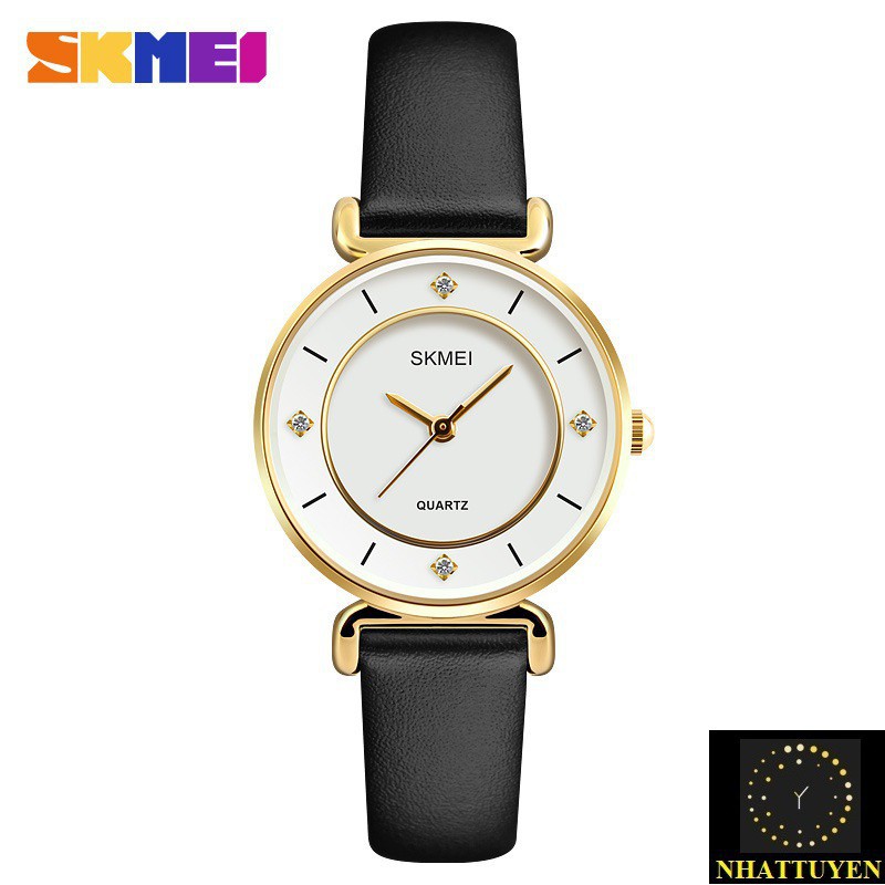 [ xả kho ] ĐỒNG HỒ NỮ SKMEI 1330 DÂY DA CAO CẤP, KIỂU DÁNG SANG TRỌNG, TINH TẾ