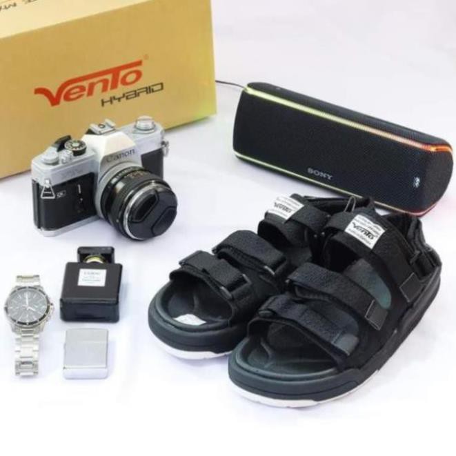[VENTO Vietnam] Sandal Vento Nam Nữ Unisex H1001 F7 Black White Đế Bánh Mì [Đế IP cao 3cm] _h911