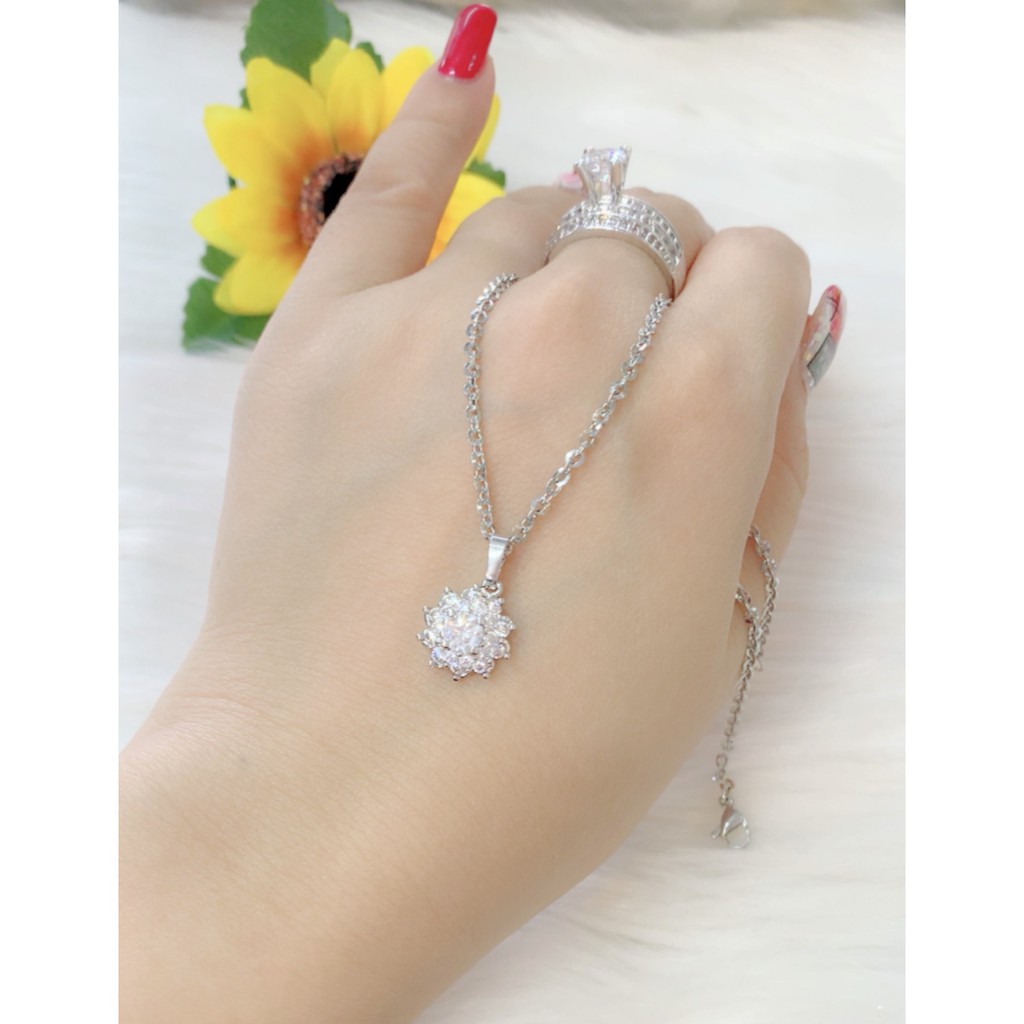 Dây chuyền nữ xi dát bạch kim cao cấp EKP537