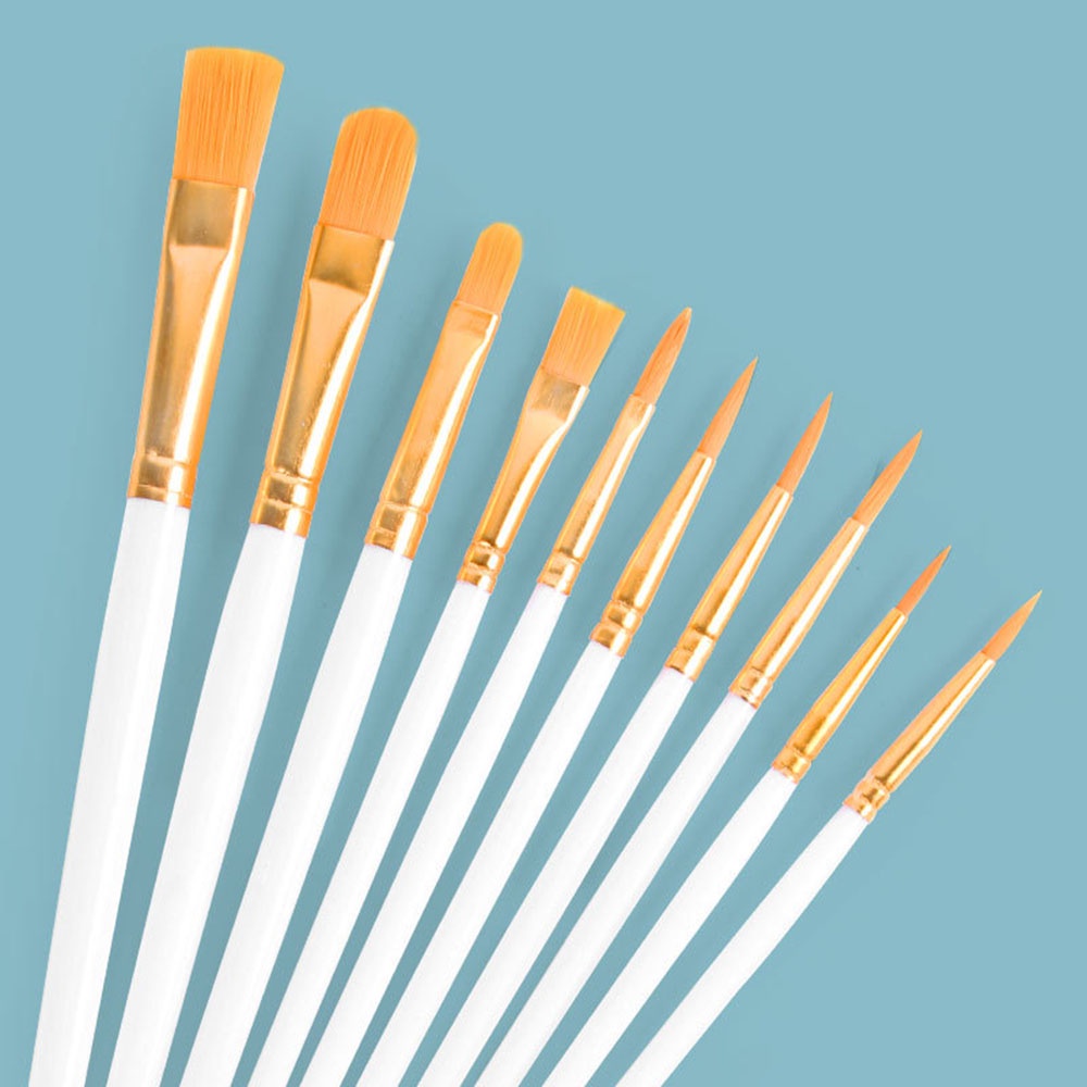 Set 10 Cọ Vẽ Màu Nước Chuyên Nghiệp Mới