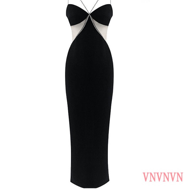 Đầm Sát Nách Cổ Chữ V Phối Lưới Kiểu Dáng Quyến Rũ | BigBuy360 - bigbuy360.vn