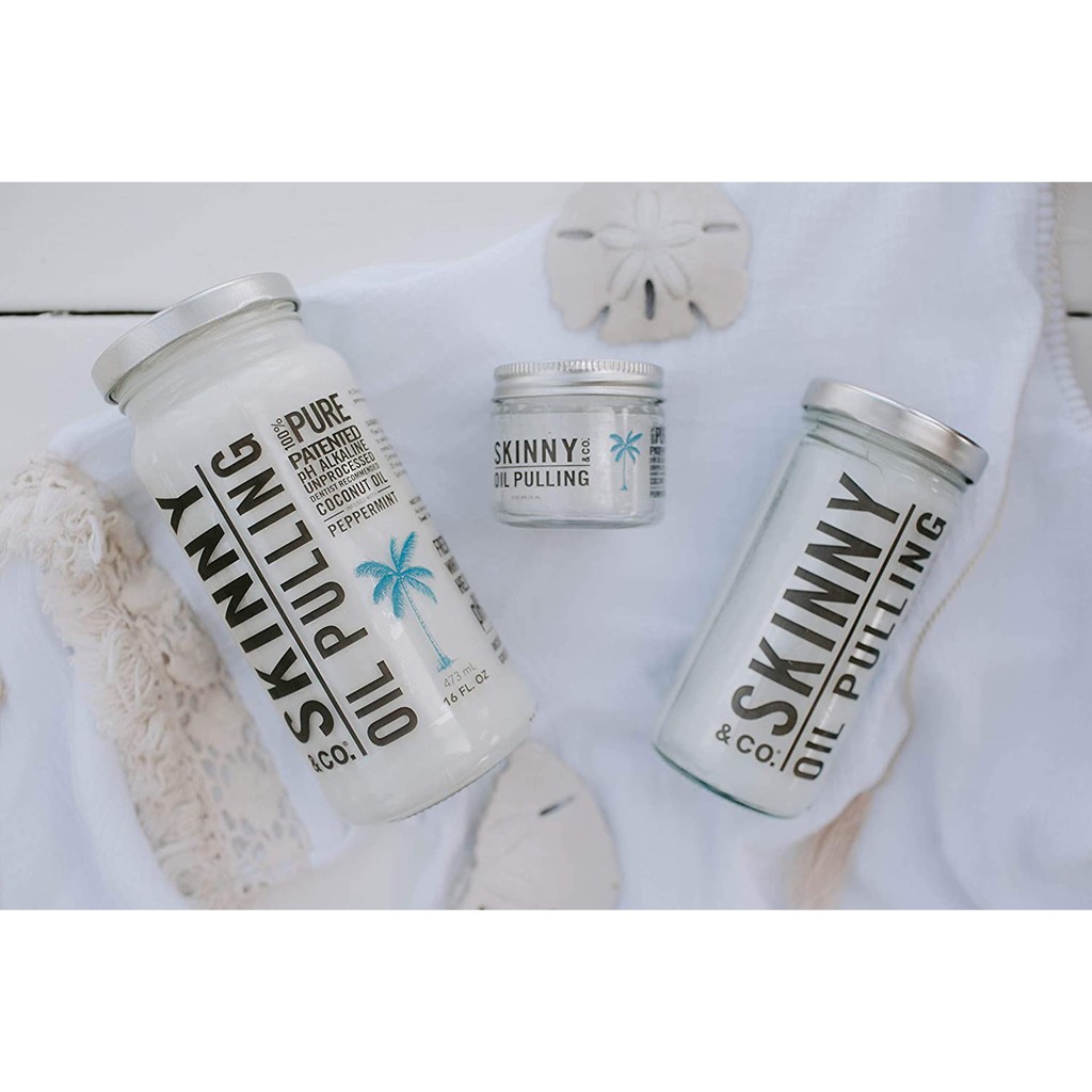 Dầu Xúc Miệng Skinny Bạc Hà 250ML (Skinny Peppermint Oil Pulling 8.5 oz)