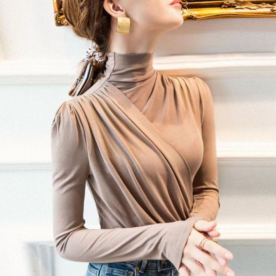 Áo Cổ Cao Dáng Ôm Phong Cách Thời Trang Thu Đông Châu Âu 2022 Mới