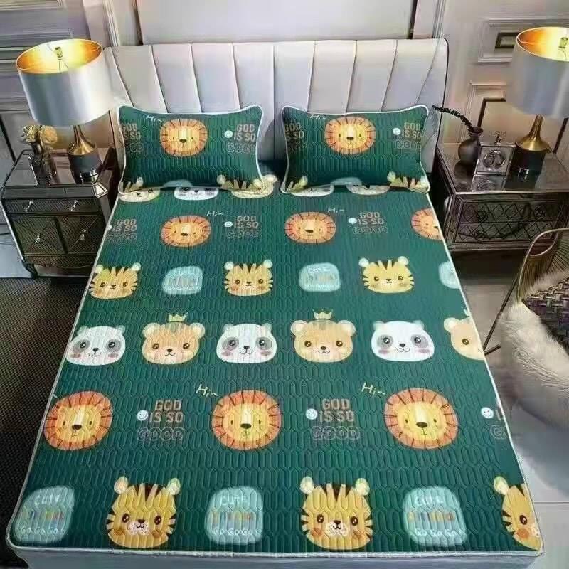 Chiếu điều hòa sao su non in hình 3D dễ thương tăng kèm 2 vỏ gối đầu | BigBuy360 - bigbuy360.vn