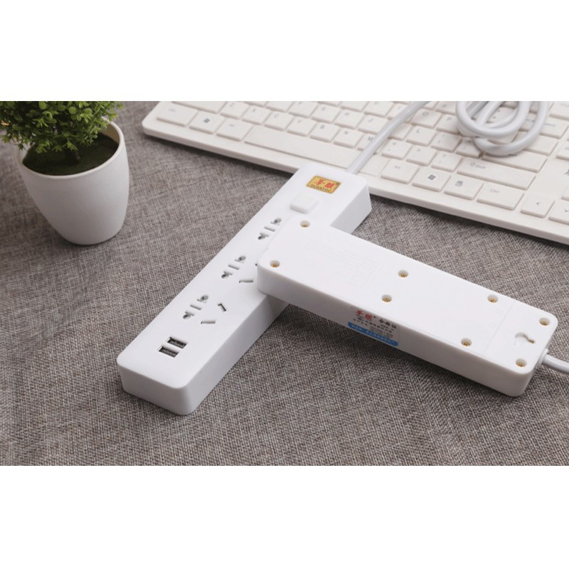 Ổ cắm điện 2 cổng USB 3 lỗ 3 chấu 2m2