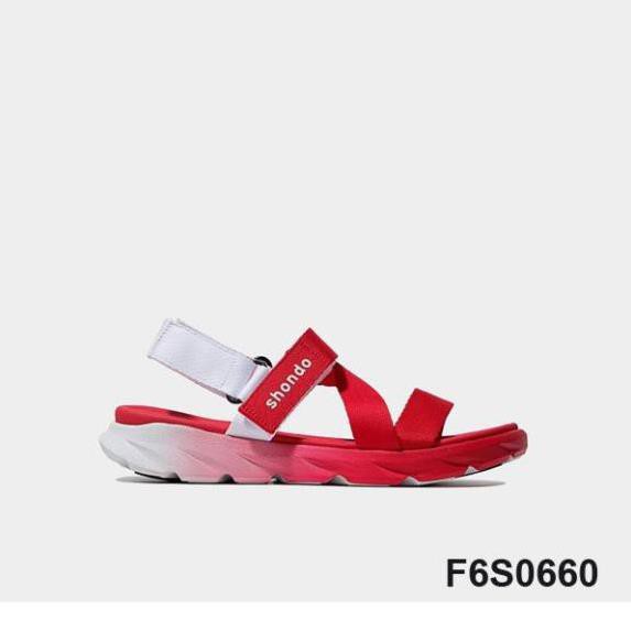 Sandals Shondo F6 sport ombre đế 2 màu đỏ trắng F6S0660 -az1