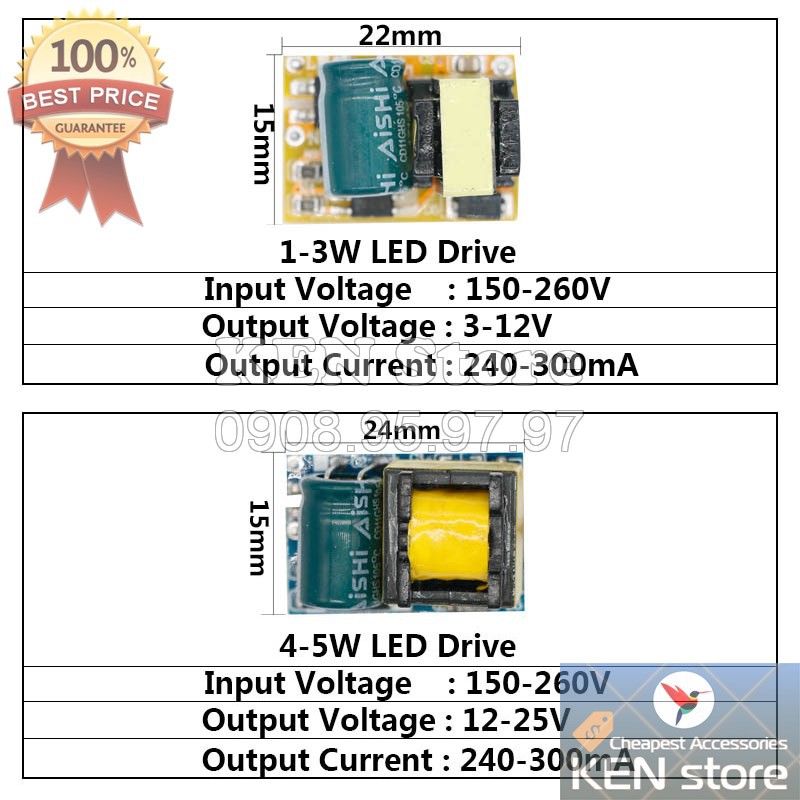 Nguồn led driver, bộ chuyển dòng, chấn lưu cho chip led luxeon