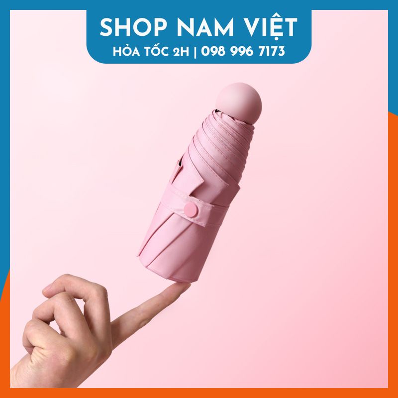 Dù Chống Tia UV MINI Siêu Gọn 8 Xương Có Hộp Đựng Chống Sốc