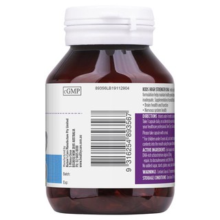 Viên Uống DHA bổ sung omega-3 cho trí não bé từ 4m- Healthy Care Kids High Strength DHA-Hộp 60 viên-Mẫu Mới Date Xa