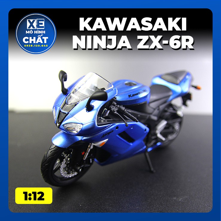 Mô hình moto bằng sắt Kawasaki Ninja Zx-6R mô tô tỷ lệ 1:12