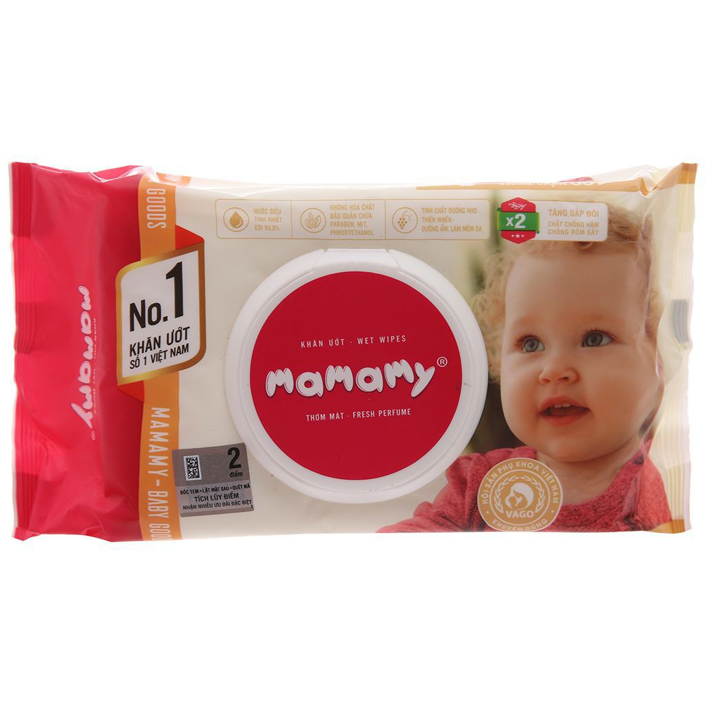 Combo Khăn ướt Mamamy 100 tờ có nắp