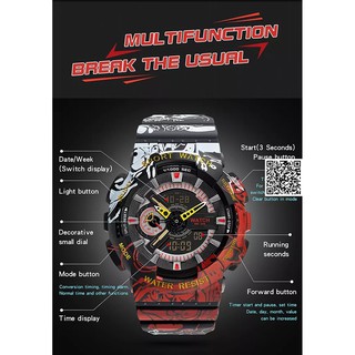 1434 Đồng Hồ Anime đeo tay nam Monkey D. Luffy trạng thái Gear One Piece