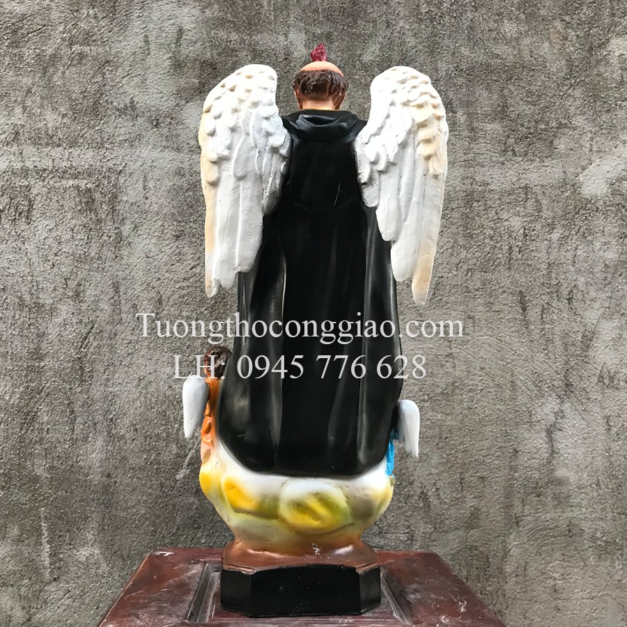Tượng Thánh Vinh Sơn 50cm có thiên thần