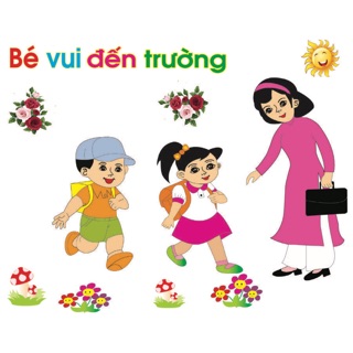 Bộ tranh góc mầm non dán tường ( size to)