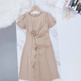 Váy lụa sần xoắn hoa bèo