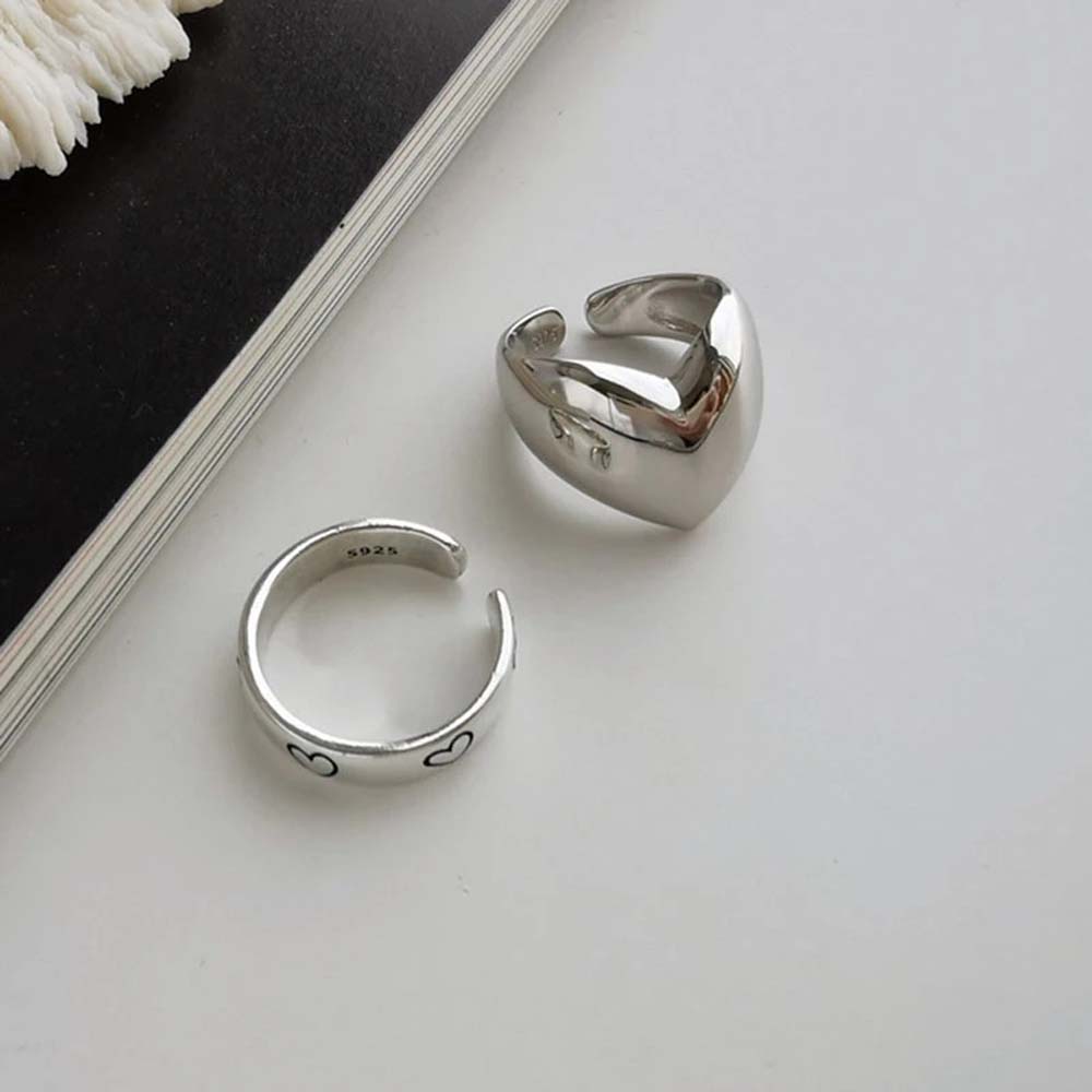 MXBEAUTY Nhẫn Đeo Tay Kim Loại Tạo Hình Trái Tim Sáng Tạo Cho Nữ