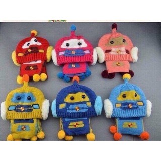Mũ len có bịt tai kèm khăn cho bé