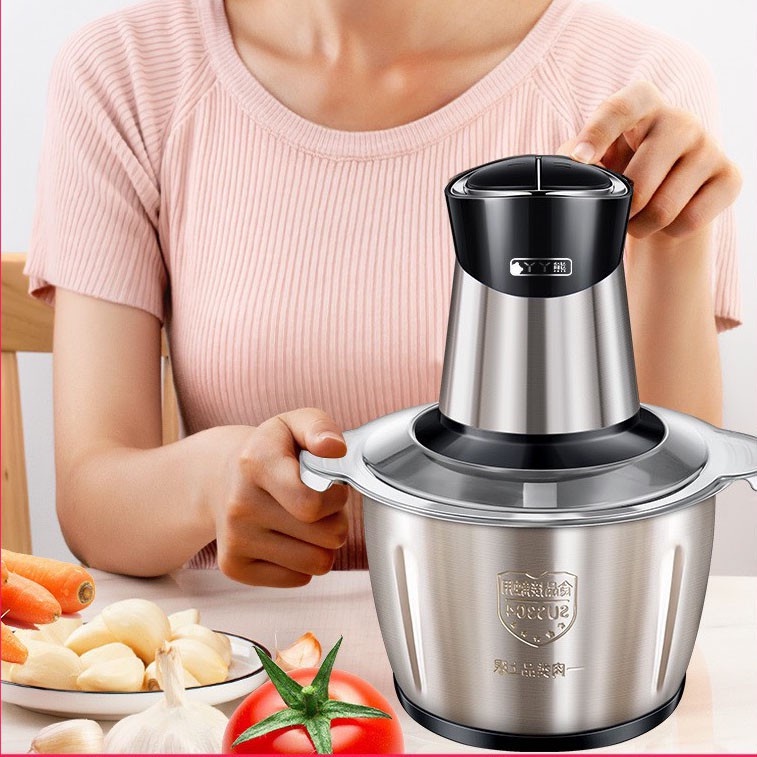 Máy xay thịt đa năng, cối xay thịt inox 1.8 L lưởi thép bền bì bảo hành 2 năm, dung tích lớn