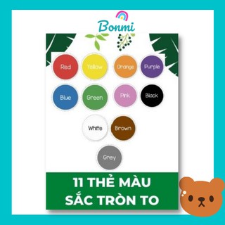 Học liệu flashcard thẻ tròn màu sắc cỡ to