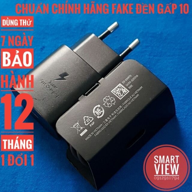 (SMV28 & SMV29) Bộ Sạc Nhanh Samsung (Note10, A70, A80, S10 5G) 25W PD Cổng C To C Chính Hãng