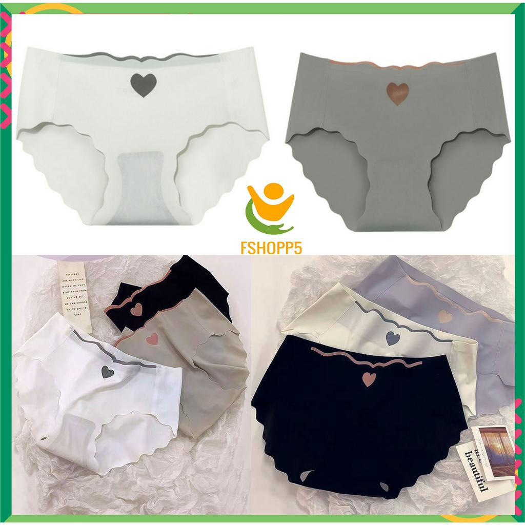Quần lót nữ đúc su viền sóng cạp thấp không lộ viền họa tiết trái tim LOTNU25