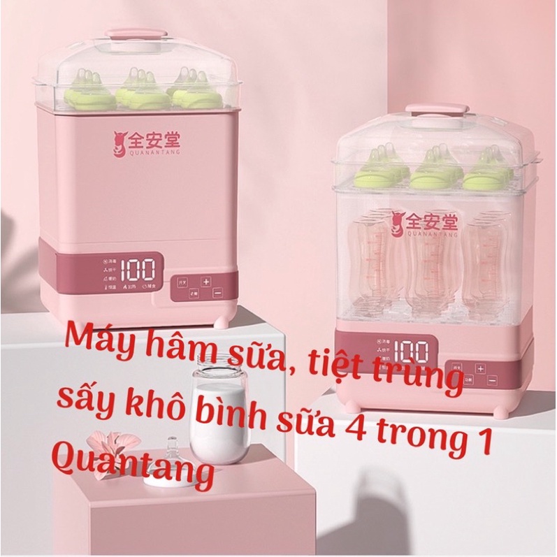 Máy hâm sữa, tiệt trùng sấy khô bình sữa 4 trong 1 Quanatang bảo hành 6 tháng