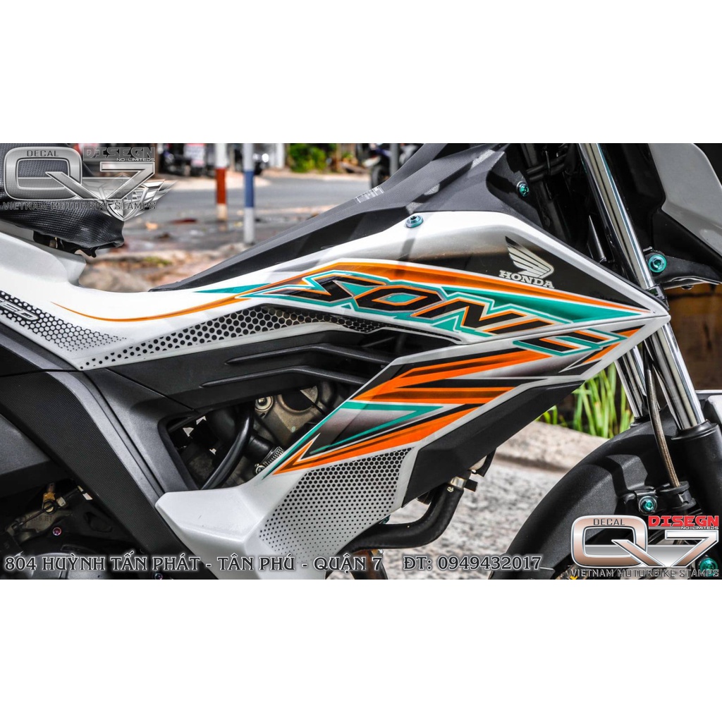 Tem rời sonic 150 trắng cam - decalq7