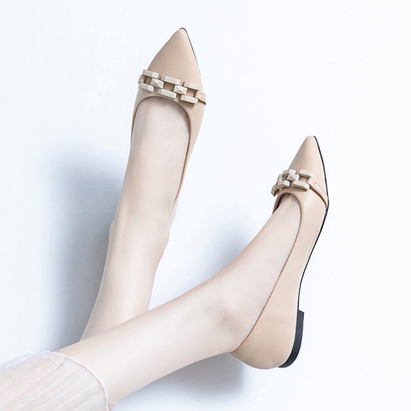Giày Búp Bê Mũi Nhọn Đế Bằng Size 34-44 Mẫu Mới 2021 Thời Trang Cho Nữ