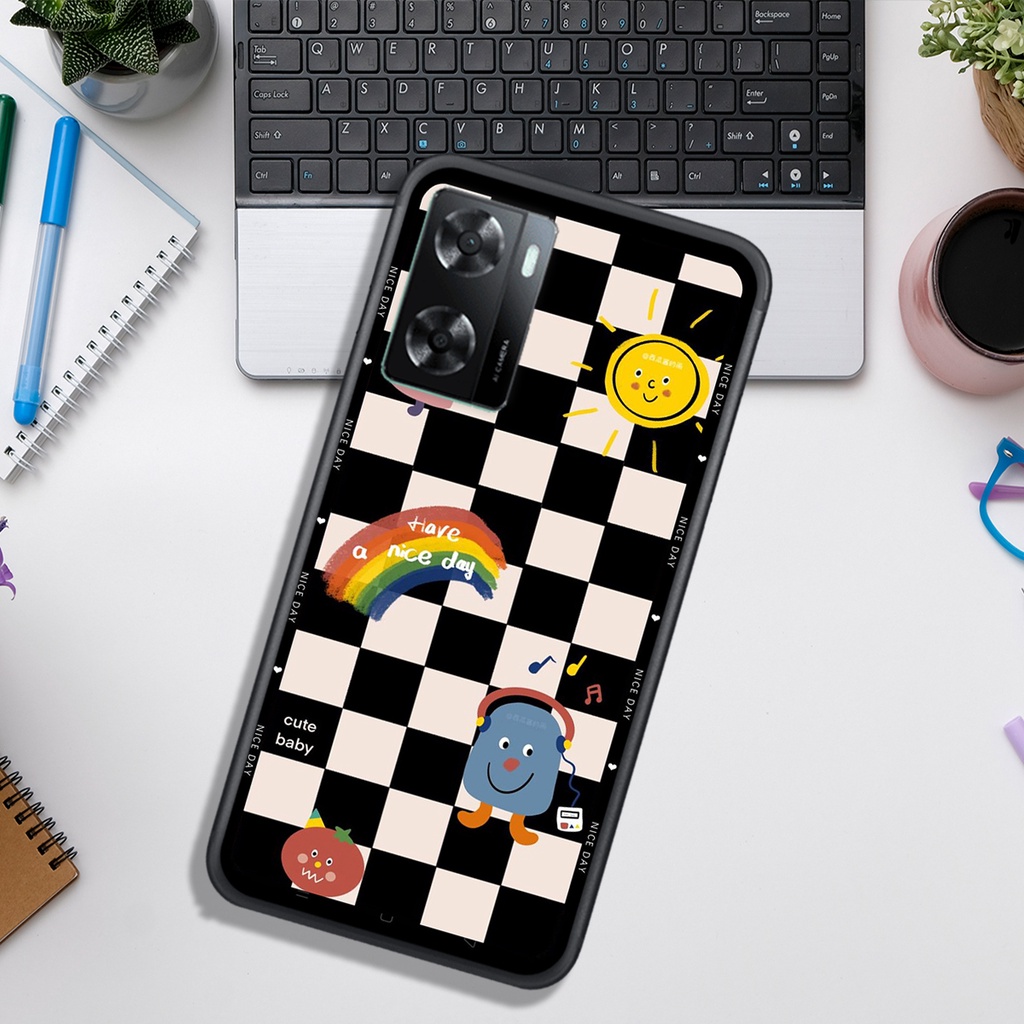 Ốp Lưng OPPO A57 4G (2022)   , In Hình &quot;Black Heart&quot; Phong Cách Đẹp.