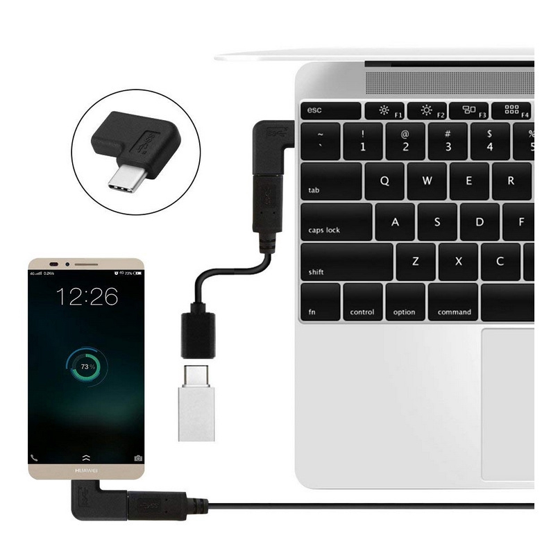 Đầu chuyển đổi cổng USB 3.1 Type C sang đầu góc 90 độ nối USB-C | BigBuy360 - bigbuy360.vn