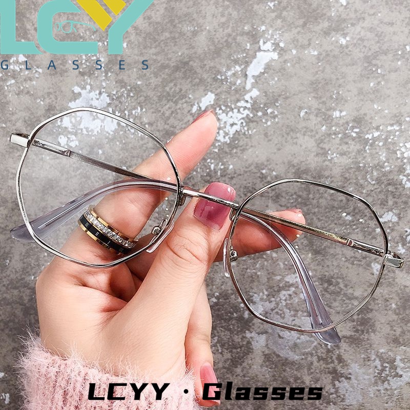 Mắt Kính Gọng Đa Giác Chống Ánh Sáng Xanh # 0°-6.0° Điểm / 3003