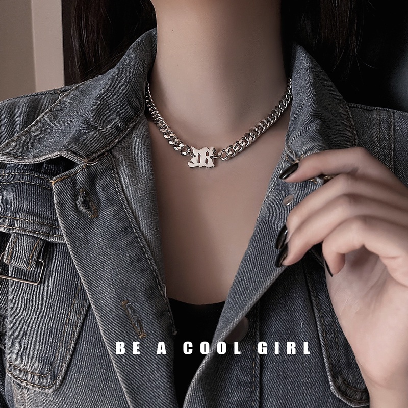 Dây chuyền thép titan phong cách hip hop thời trang cho nữ