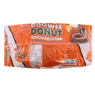Bánh Donut Doowee Socola Nhân Mứt Cam (Gói 12 cái, bánh ăn sáng)
