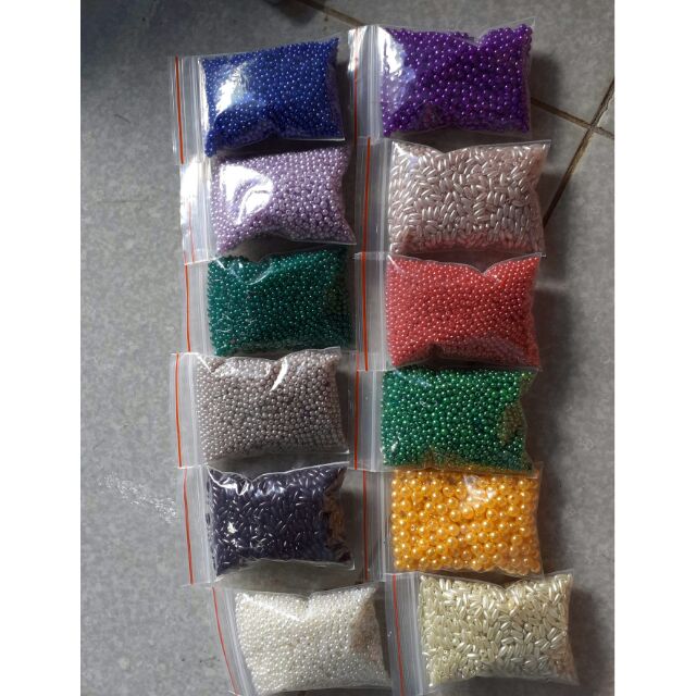 Set hạt bẹt - hạt trai kết áo