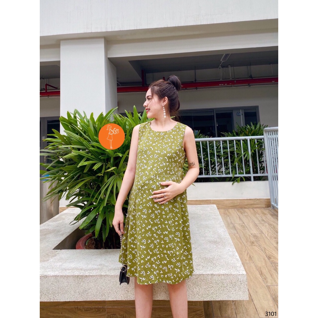 [SIZE 40-65KG] Đầm bầu sát nách vải voan mềm mát dễ thương có size 65kg cao cấp thoáng mát mùa hè không nhăn dài tới gối