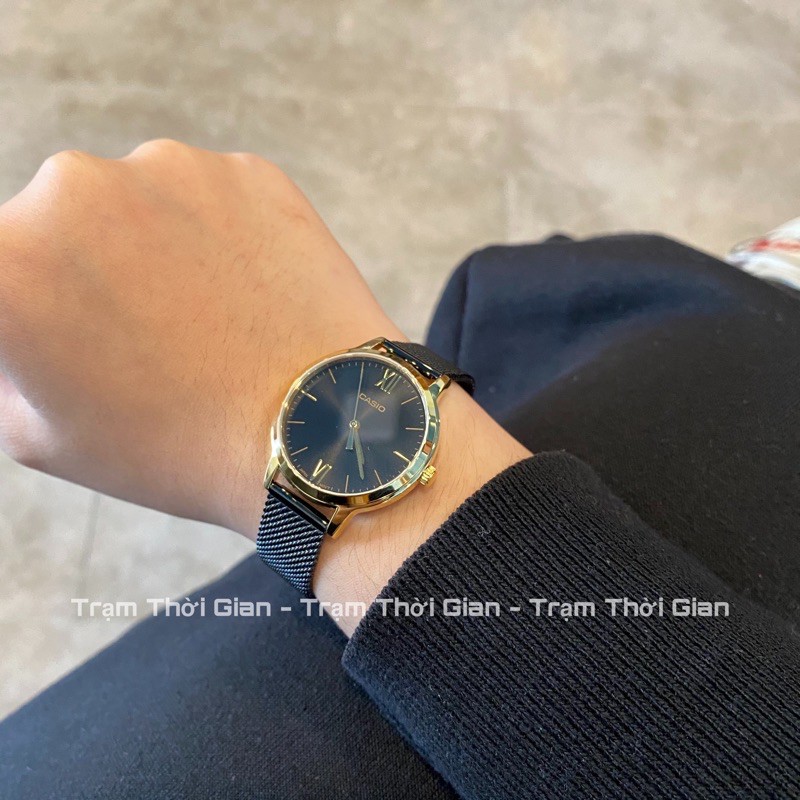 Đồng hồ nữ classic Casio LTP-E157MGB-1B sale giá rẻ - Kích thước vỏ : 37,5×32×8mm