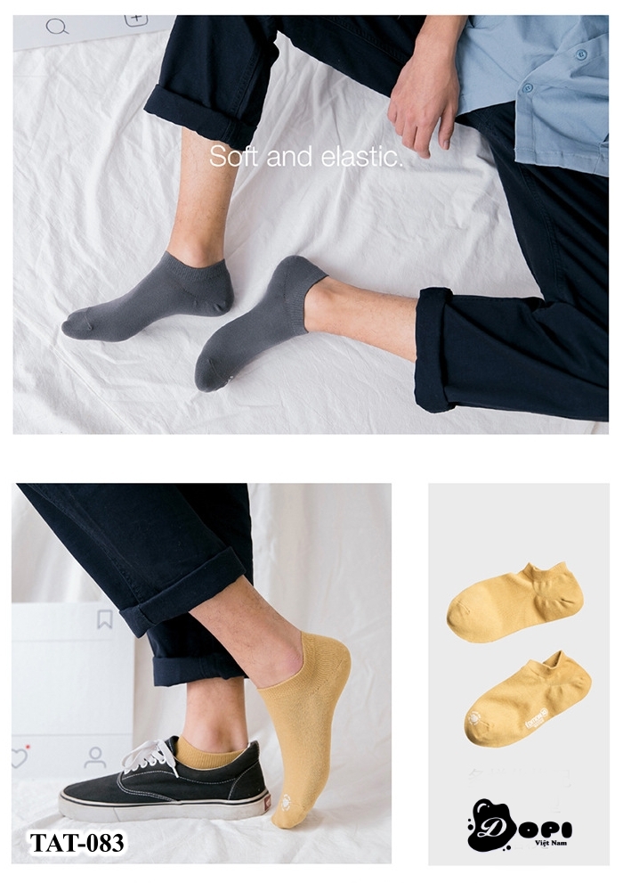 Tất nam cổ ngắn vớ nam cổ ngắn khử mùi kháng khuẩn chống hôi chân Edition 10 TAT-083