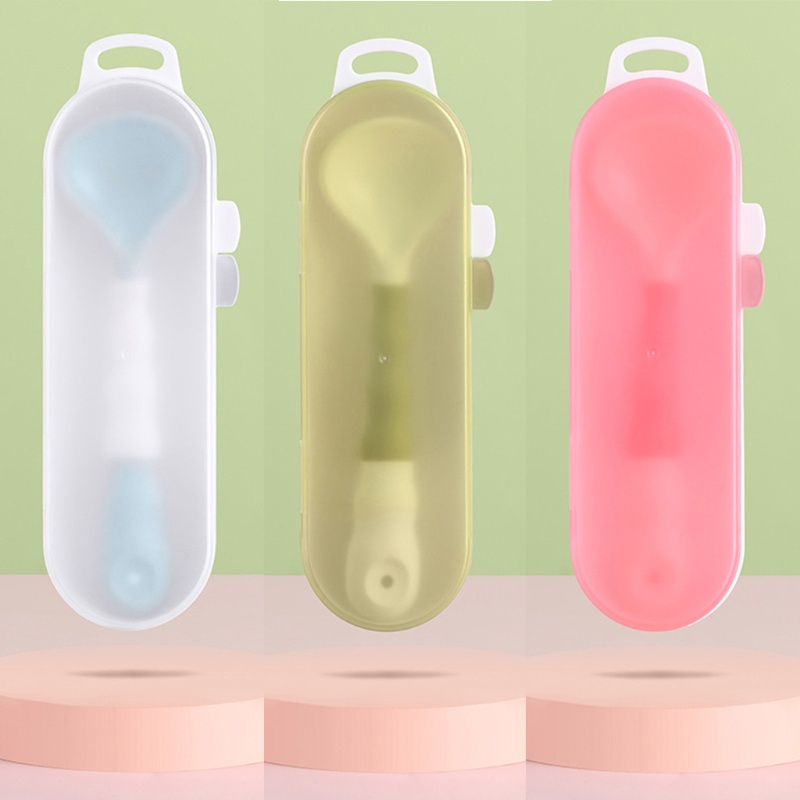 Muỗng Tập Ăn Silicone Uốn Cong Không BPA Cho Bé