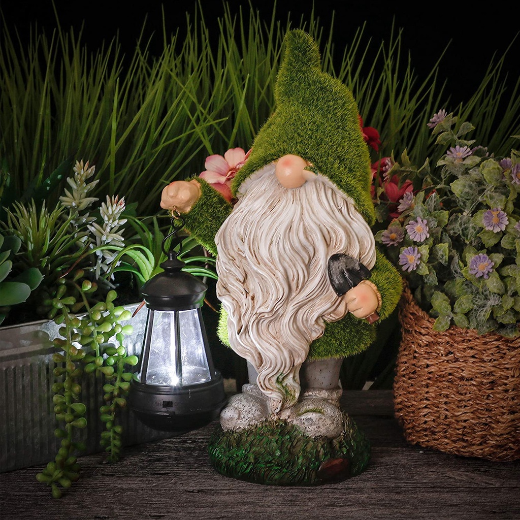 BEAUTY Gift Yard Gnome Solar LED Lights Garden Statue Garden Gnome Porch Outdoor Winter Decorations Ornament Lawn Gnome Figurine Patio Welcome Sign