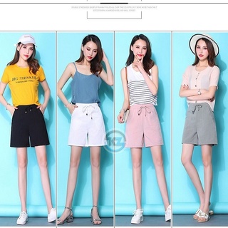 Quần short nữ ống rộng, Quần đùi đũi nữ cạp cao lưng thun vải đũi xuất đẹp mềm mát mặc hè có bigszie