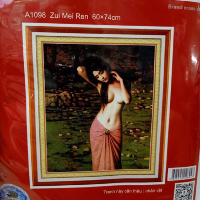 Tranh thêu chữ thập CÔ GÁI ĐẸP A1098