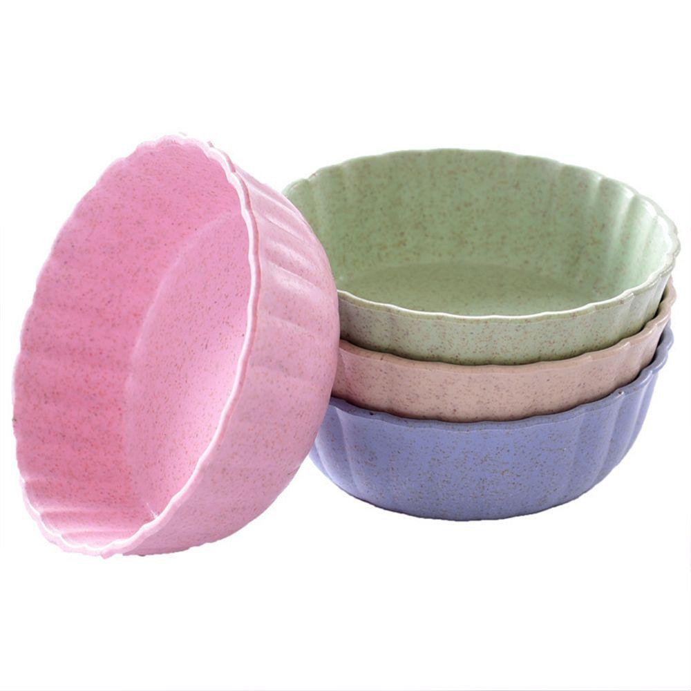 Set 4 Đĩa Đựng Nước Chấm Hình Tròn Bằng Chất Liệu Rơm Lúa Mì