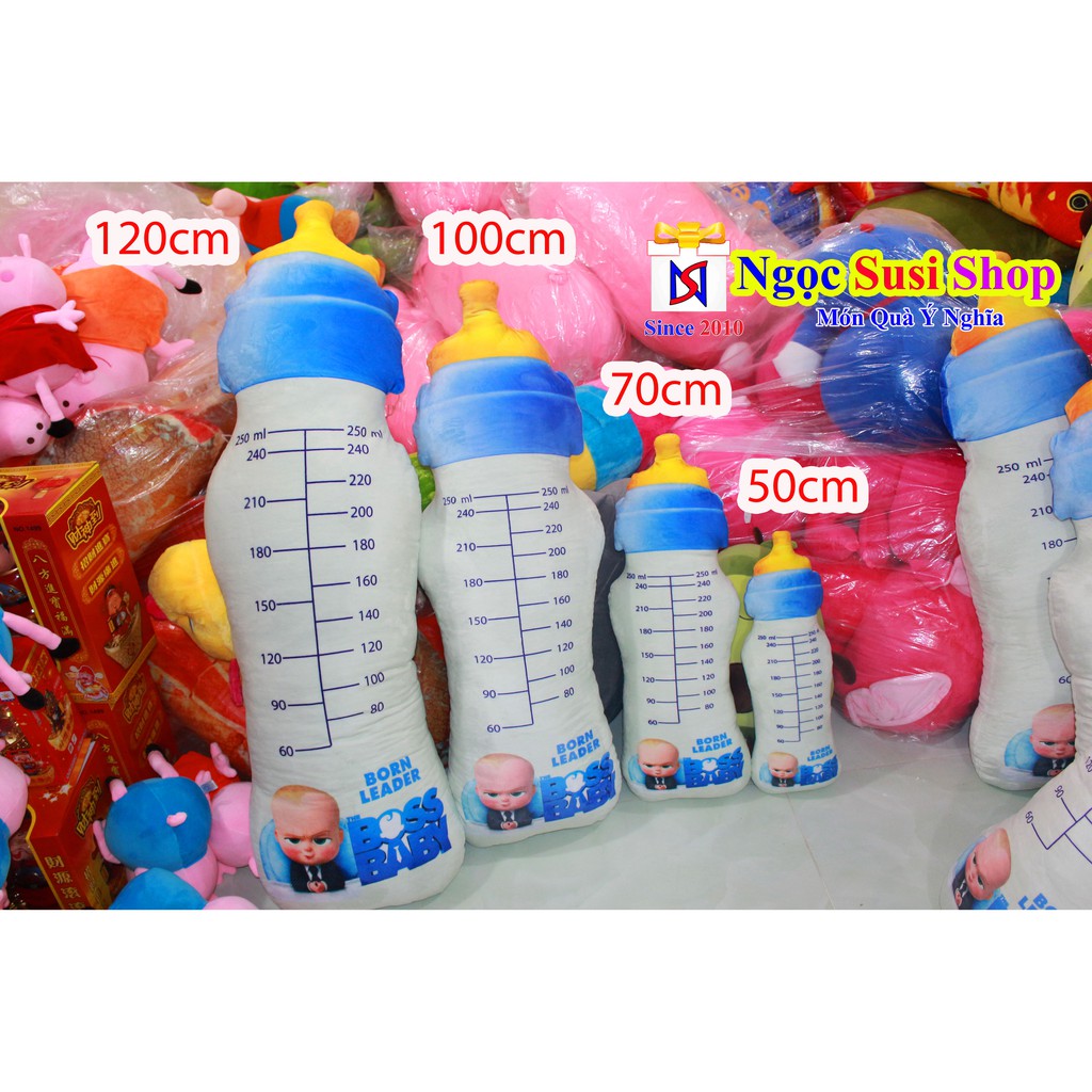 GẤU BÔNG Gối Ôm Bình Sữa 3D SIZE 50cm Cao Cấp