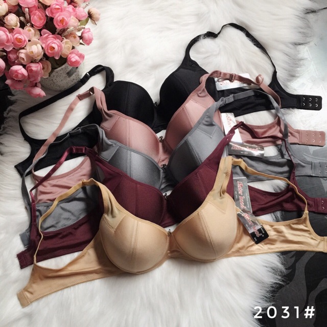 Áo ngực, áo lót Thái Lan mút mỏng sisterhood cho form ngực bigsize cao cấp trơn đủ màu, có gọng Double T2031