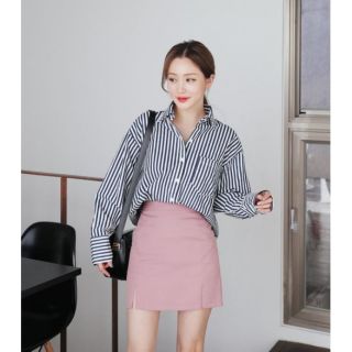 [ Mã WASTRUN4 giảm 10% tối đa 30K đơn 99K] M20-Chân váy chữ A hồng phấn xẻ 2 vạt trước